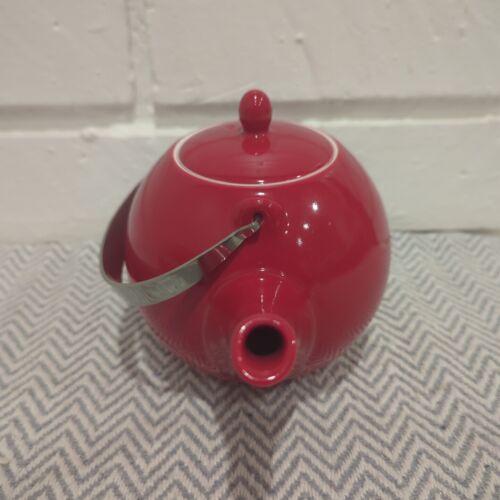 Teavana Tea House Collection Red 24 oz Teapot Round Fine Porcelain - Picture 7 of 13