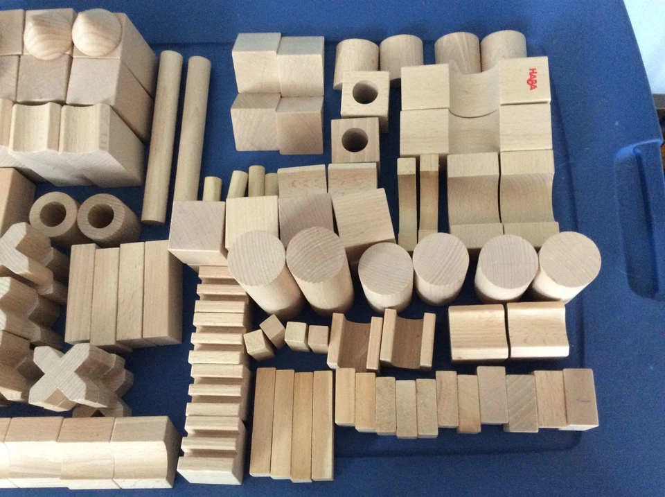 Juego de inicio de madera extra grande de 125 piezas bloques de construcción básicos HABA Foto 4 de 4