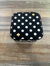 kate Spade Jewelry Travel Box Black/White/Gold Color Zipper Closer 4x4x2