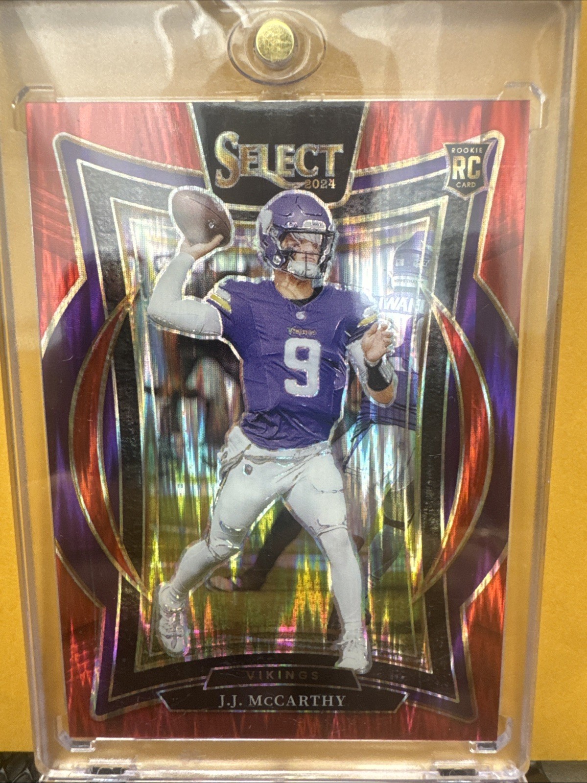 2024 Panini Select - Concourse J.J. McCarthy #24 Red Shock Prizm /249 (RC)