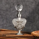 5ml Heart Perfume Bottle Vintage Gray Dragonfly Crystal Refillable Scent Bottle