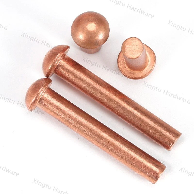 Rivetti in rame M1,5 M2 M2,5 M3 M4 M5 M6 M8 testa tonda metrica rivetti solidi - Immagine 3 di 4
