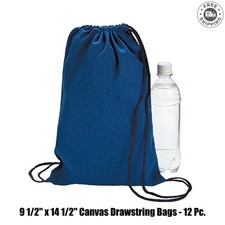 9 1/2" x 14 1/2" Canvas Drawstring Bags - 12 Pc.