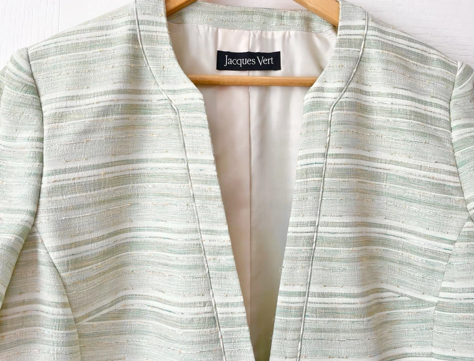 JACQUES VERT Mint Green Jacket Size 18 Elegant Wedding Blazer MoB Smart Occasion - Image 4 of 4