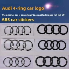 Car Logo Badge Black SFront Grille Rear Trunk 4Ring Sticker Emblem For Audi A1 A