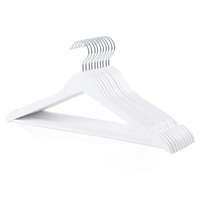 Amazon Basics Holz-KleiderbüGel AnzüGe 10Er-Pack Weiß 44X22 Cm
