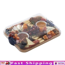 Bamboo Charcuterie Board Single Compartment Portable Food Prep & Serving Tray US