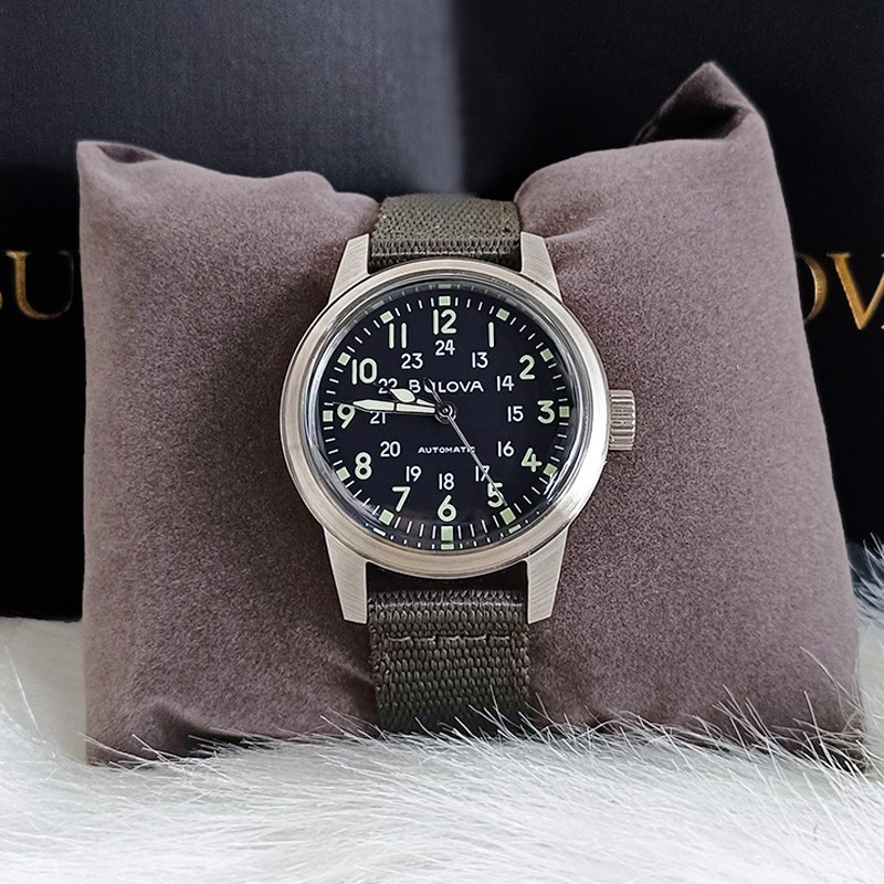 Bulova Men's VWI Special Edition Black Dial 96A259 Hack Automatic Watch 38MM