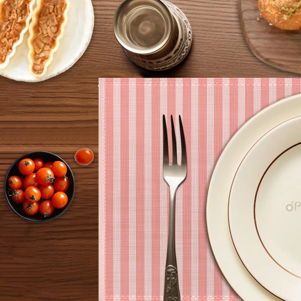 Vintage Shabby Chic Pink Rose Floral Placemats Set of 6 Heat Insulation Stain... - Image 4 of 4