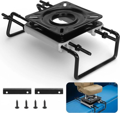 Adjustable Boat Seat Swivel Mount 7.5-18'' - Clamp-on Base for Jon Boat & Fishing