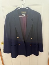 Vintage Casablanca Woolmark Navy/Gold Women 12 Blazer- EUC Classic Vogue 90s
