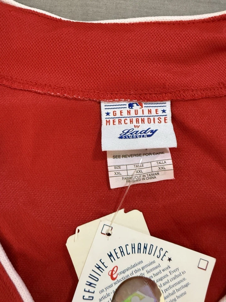 Washington Nationals Genuine Merchandise Baseball Jersey Womens XXL Red Button. - Image 4 of 4