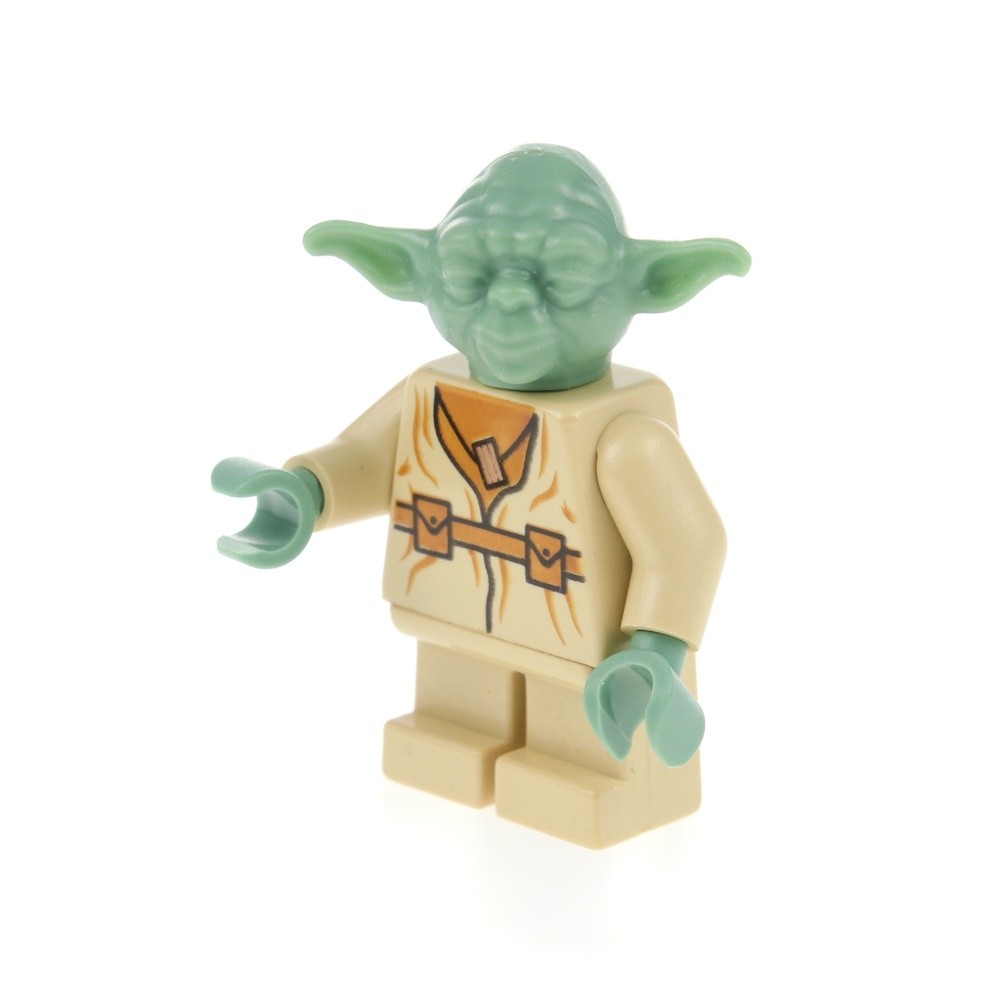 1x LEGO Star Wars Minifigure Yoda Jedi Master Type 1 Head Sand Green 7260