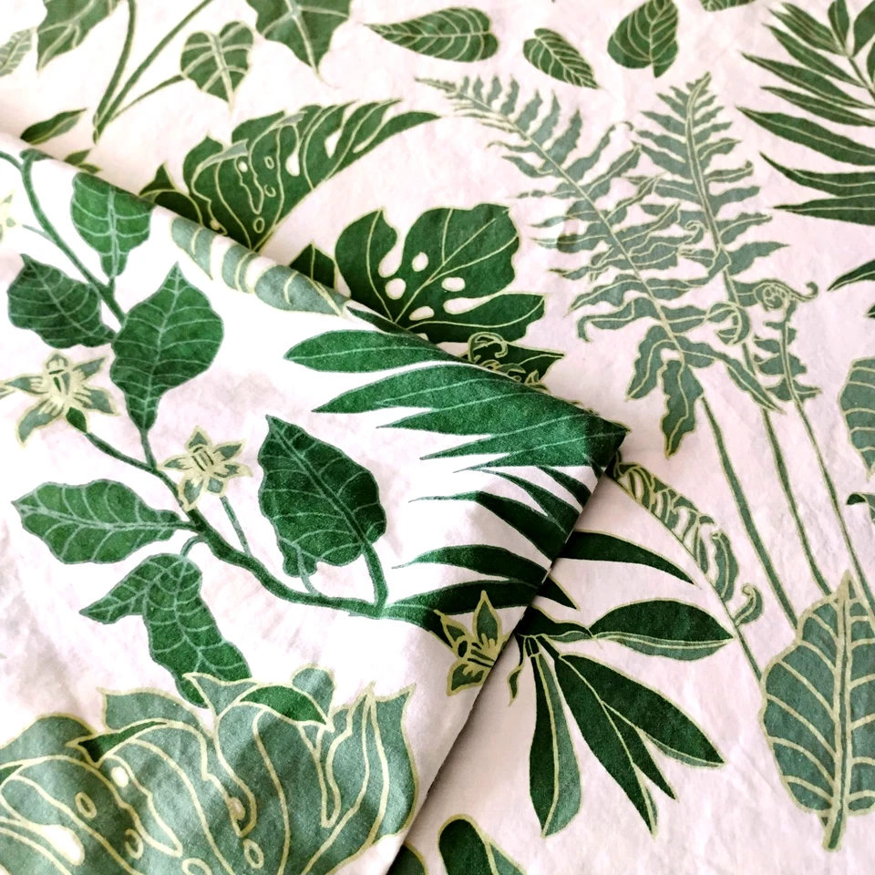 Urban Outfitters UO пододеяльник полный/двойной размер белый с зелеными растениями 80 x 86 - Изображение 3 из 4