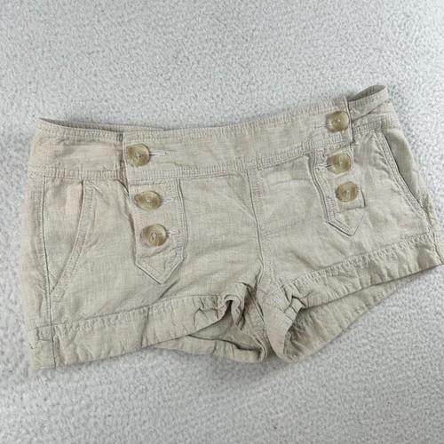 Pantalones Cortos Vintage Express Para Mujer 8 Linos Tiro Bajo Botón Frontal Y2k Micro Hot Pantalones - Imagen 4 de 12