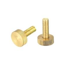 Knurled Thumb Screws, M8x25mm Flat Brass Bolts Grip Knobs Fasteners 2Pcs