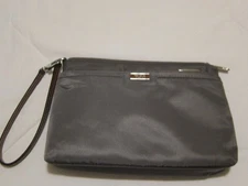 TUMI SUSAN Multifunction Pouch Wristlet Travel Clutch - Nylon- Gray