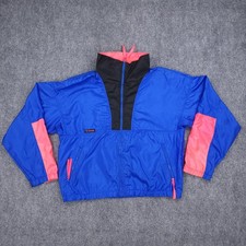 Vintage Columbia Jacket Mens Large Blue Pink Radial Sleeve Windbreaker 90s VTG