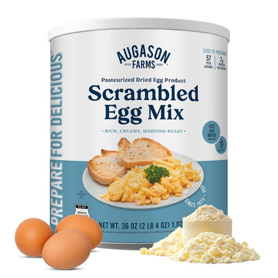 Pasteurized Dried Scrambled Egg Mix Emergency Food Supply, 57 Servings, 10 Year