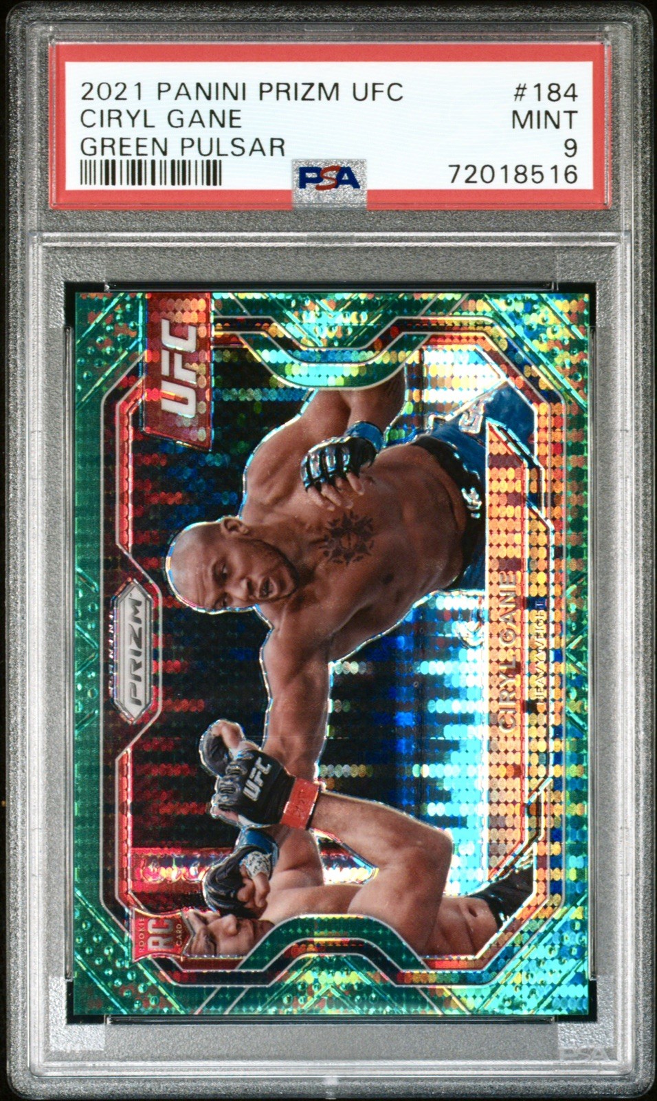Ciryl Gane 2021 Prizm UFC RC Green Pulsar /25 PSA 9 Rookie