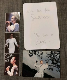Hand Signed Sade Clippings Bundle And Letter Autograph