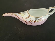 Unique Color Antique  Invalid Infant  Feeder Pink With Gold Trim