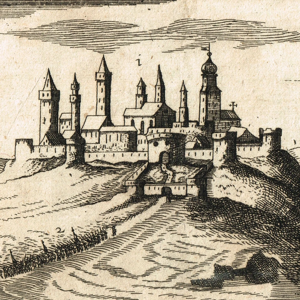 Mukachevo Мукачево Munkács Antique Print Hungary Ukraine 1688 Magyarország - Image 3 of 4