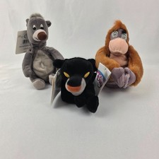Disney Store Jungle Book Mini Bean Bag Plush Set 3 Baloo Bagheera King Louie