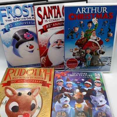Multi Christmas DVD Bundle Rudolph Frosty Santa Arthur Elf Pets Kids Movies Lot