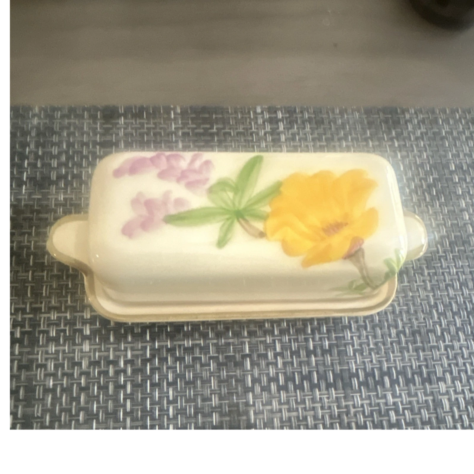 Franciscan poppy yellow flowers butter Dish