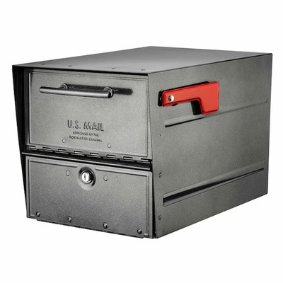 Architectural Mailboxes 6400P R 10 Pewter Post Mount Mailbox Large