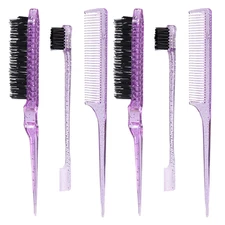 6PCS Purple Edge Lift Brush Set - Hair Styling Tools for Women, Kids & Baby - Sl