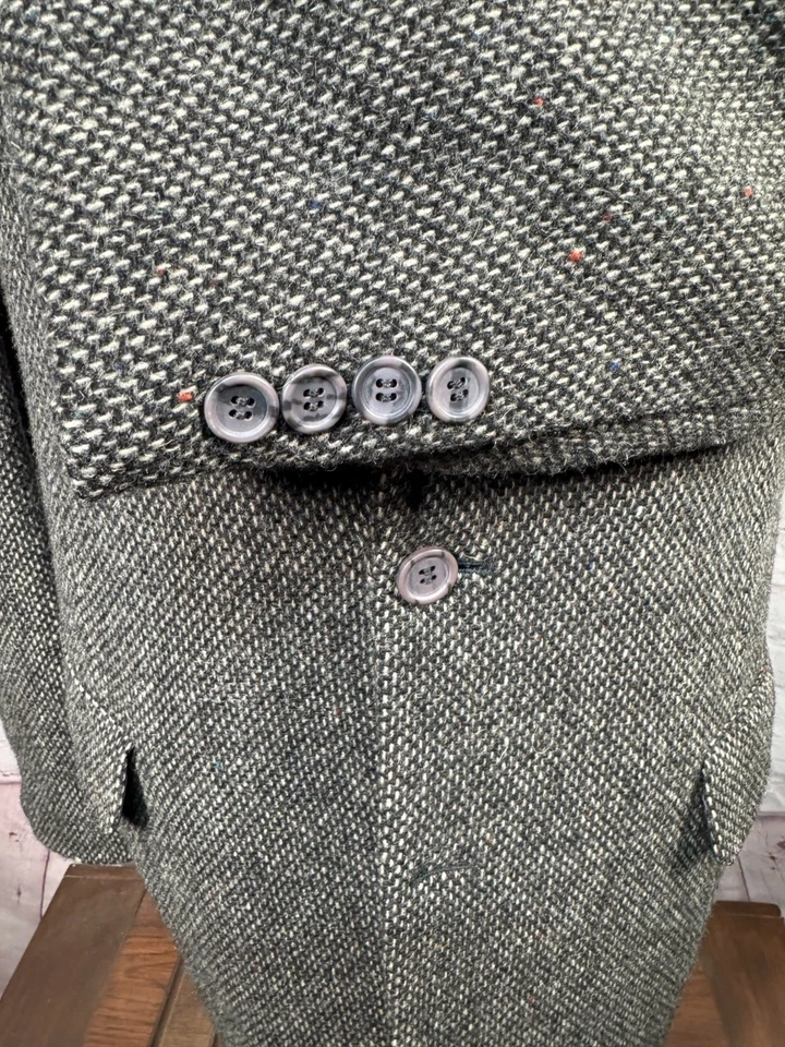 Abrigo Blazer Chaqueta 42L OAKTON Ltd. Para Hombres Gris FLECK TWEED LANA Calce Clásico Deportivo Foto 4 de 4