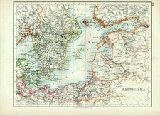 1904 MAP ~ BALTIC SEA AND SURROUNDING COUNTRI