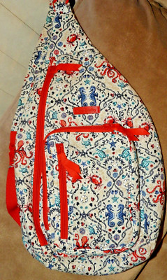 Vera Bradley Sea Life Sling Backpack 9'' x 19'' Summer