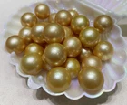 wholesale 6pcs 6-7mm natural south sea genuine gold round loose pearl undrilled