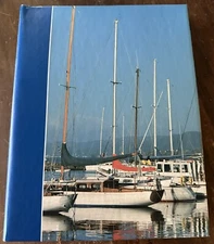 50 Vintage Postcards In Holson Photo Postcard Album With Sail Boat Design Great!