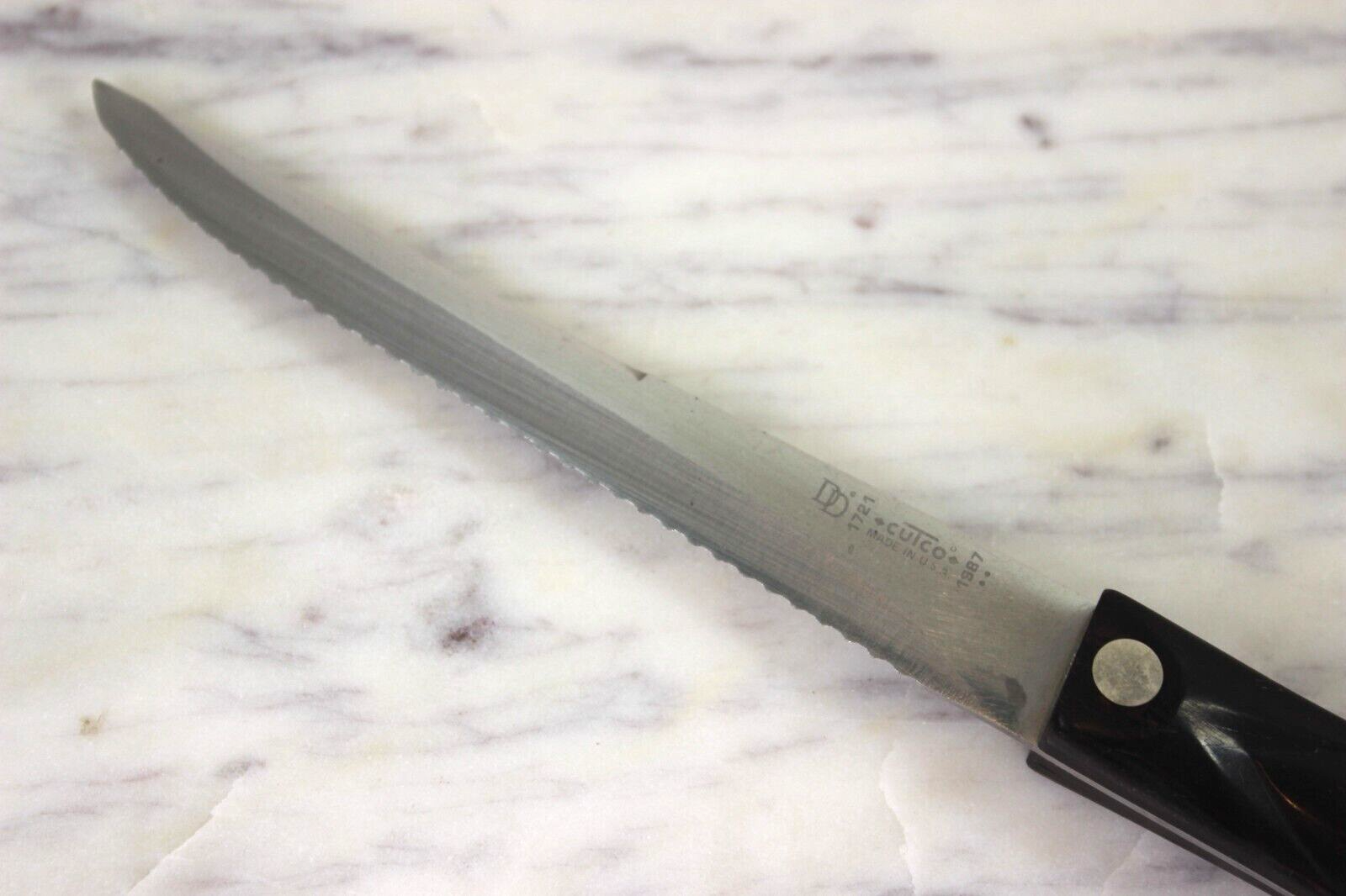 Cutco 1721 Serrated Trimmer Utility Knife Brown Handle 43/4" Blade