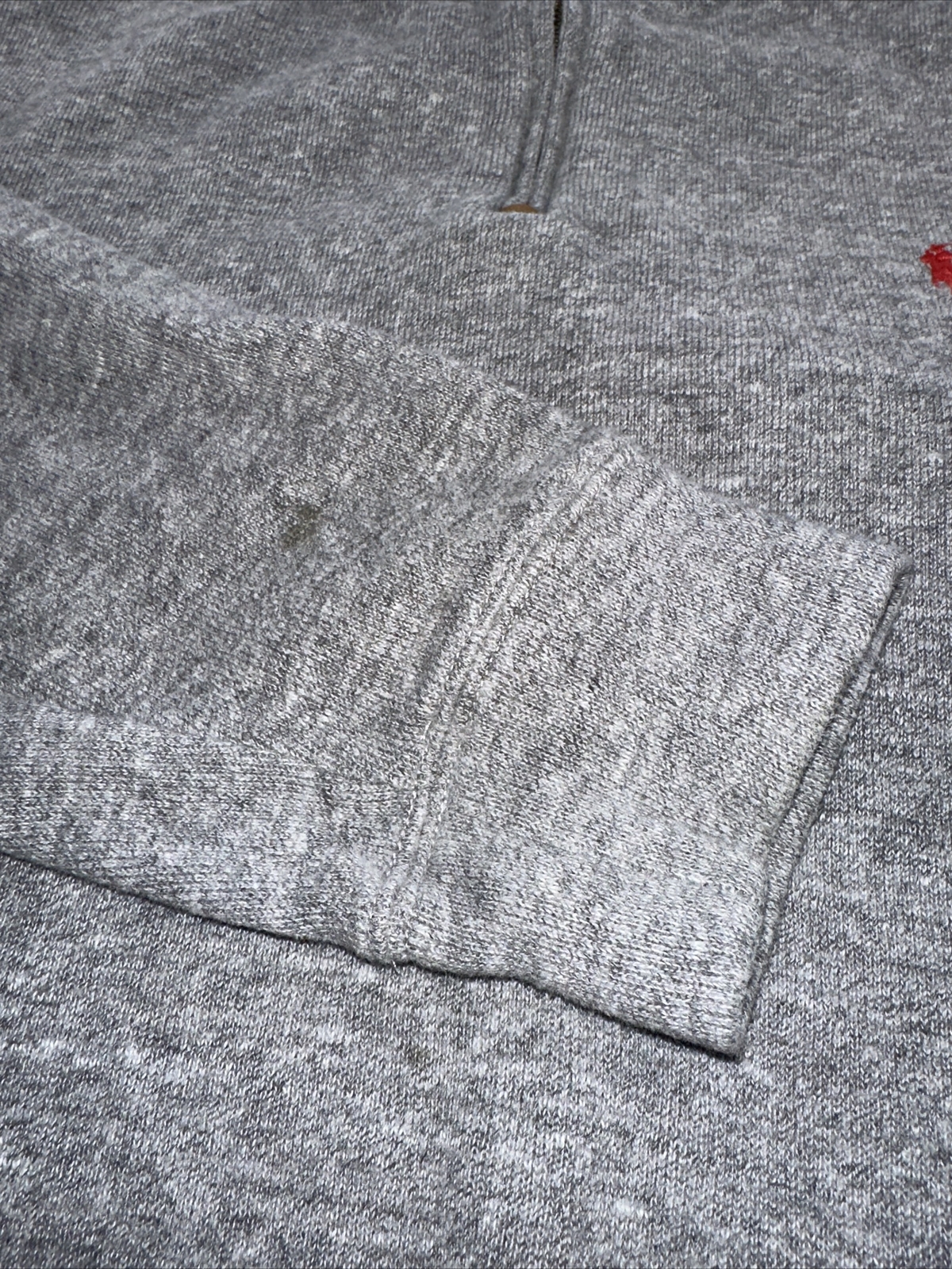 PONY Felpa pullover uomo RALPH LAUREN Estate grigio costola 1 4 cerniera L S taglia L