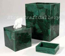 Green Aventurine Bath Set / Bath Vanity Accessories Home Office Decor