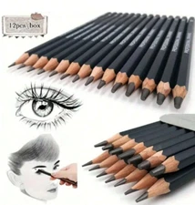 12 PCS Sketching Pencil Set - HB to 2H, with Portable Case for Art Students