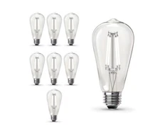 Feit Electric 8 Pack 60w Daylight 5000K Clear Glass ST19 Dimmable LED