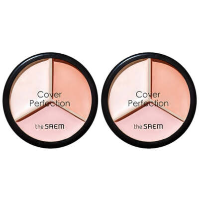THE SAEM Cover Perfection Triple Pot Concealer 05 Dark Up Beige 4.5g*3 Colors X2