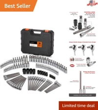 Professional 107-Piece S2 Alloy & Chrome Vanadium Hex Socket Set - Mirror Finish