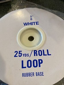 1 ROLL 25 YARDS 5/8" White BRAND HOOK 88 / LOOP  Item u4153