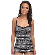 TOMMY BAHAMA V FRONT OTS ONE PIECE SWIMSUIT PAISLEY BLACK FLORAL SZ 6 NEW 147