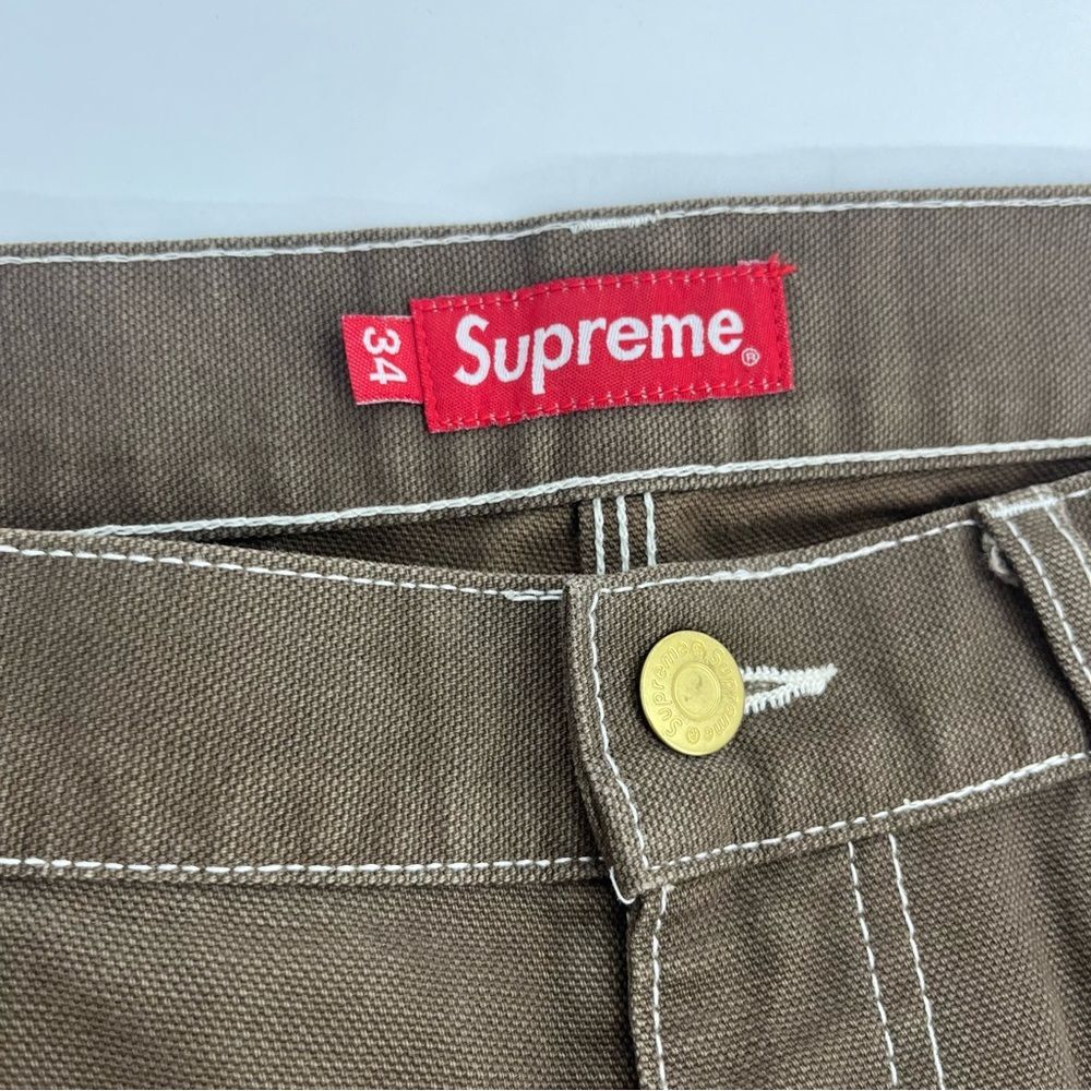 Supreme Pants Mens 34x31 Brown Double Knee Carpenter Duck
