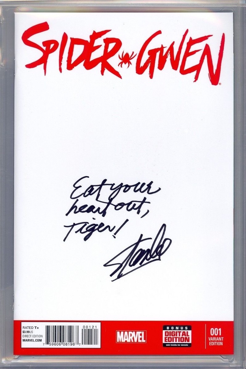 SPIDER-GWEN #1 CGC SS 9.8 STAN LEE SIGNED & COMMENTED ON FIRST DAY