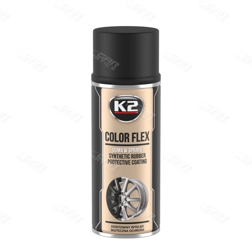 K2 COLOR FLEX MATT BLACK PLASTIC SKIN PEELABLE RUBBER SPRAY PAINT PROTECT 400ml