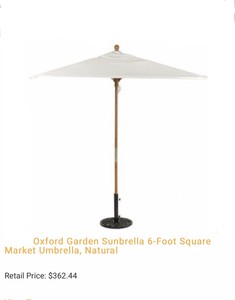 Oxford Garden 6 Square Black Sunbrella Market Umbrella With Solid Tropical 696829338297 Ebay